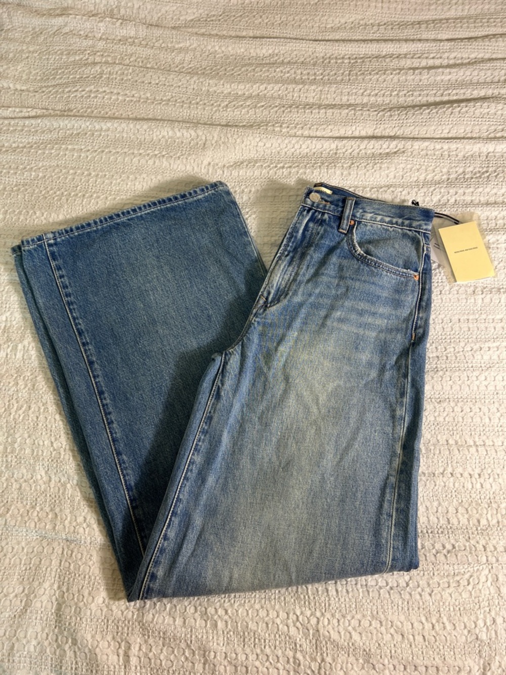 GRLFRND mid rise baggy wide leg Vintage Light Blue size 25